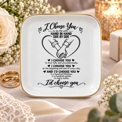 Personalized I Choose You | Heart Hands Jewelry Dish
