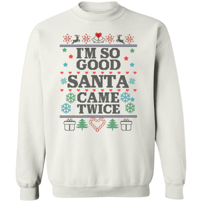 Matching Couples Ugly Christmas Sweater | I'm So Good/Here's Santa