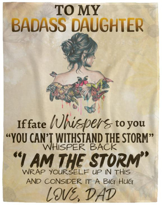 Badass Daughter Plush Fleece Blanket - 60x80