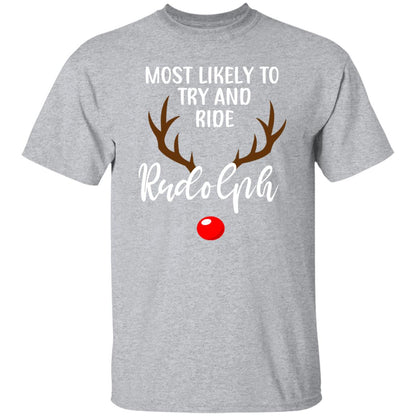 Most Likely To Ride Rudolph - Couples T-shirt