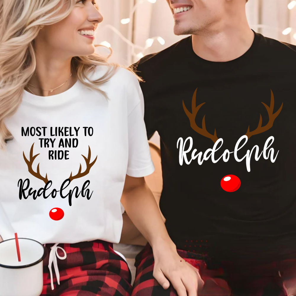 Most Likely To Ride Rudolph - Couples T-shirt