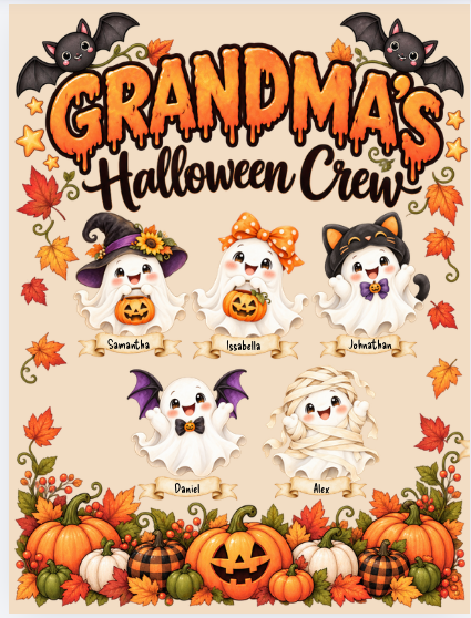 Personalized Grandma’s Halloween Crew Blanket