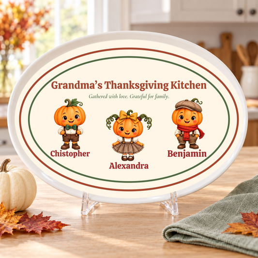 Personalized Grandma Thanksgiving Platter (10" x 14")