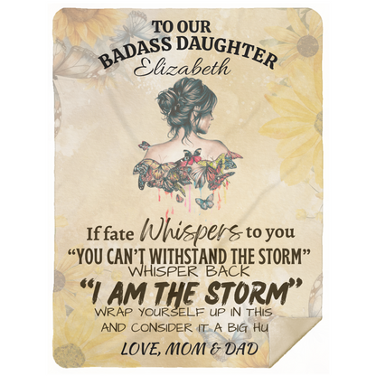 To My BadAss Daughter|Plush Fleece Blanket