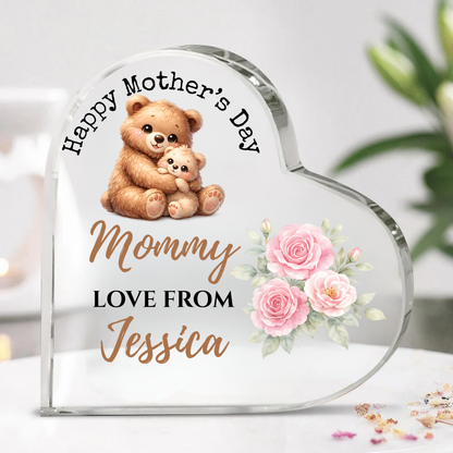 Personalized “Mother's Day” Acrylic Heart Plaque | Custom Name Mother’s Day Gift from Kids | Gift for Mom, Mommy, Mama, Grandma