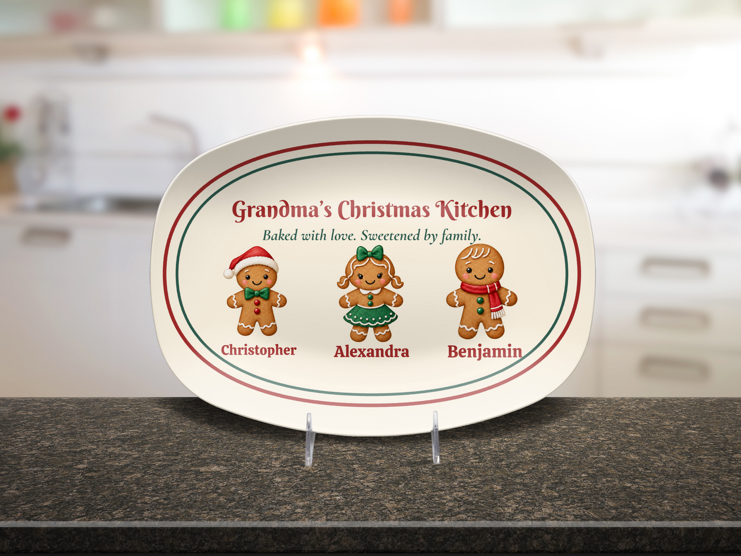 Personalized Grandma Christmas Gingerbread Platter