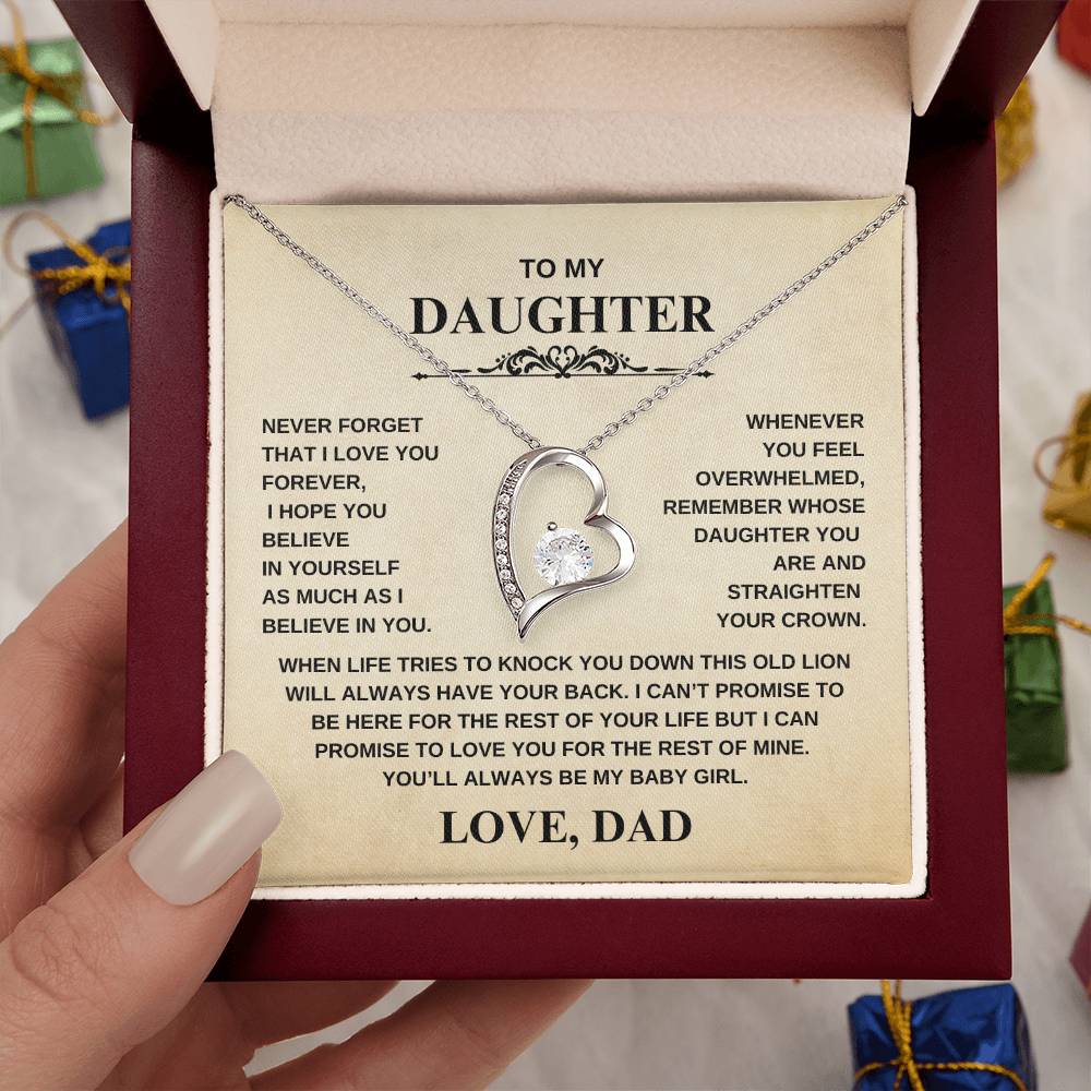 To My Daughter - Never Forget I Love You | Forever Love Necklace