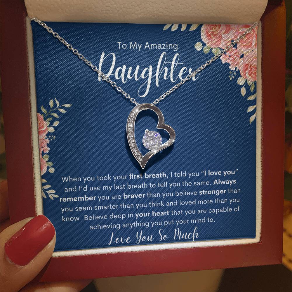 To My Amazing Daughter | Forever Love Necklace-Bl