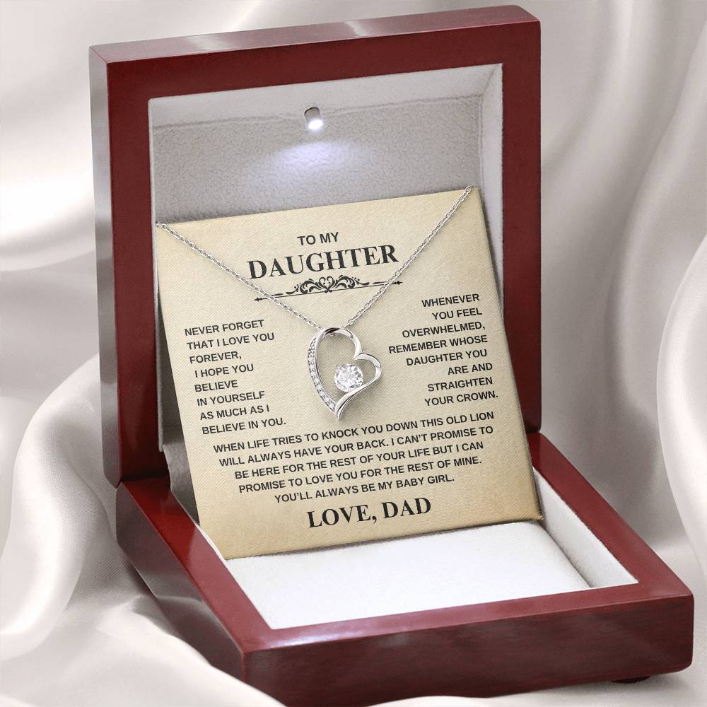 To My Daughter - Never Forget I Love You | Forever Love Necklace