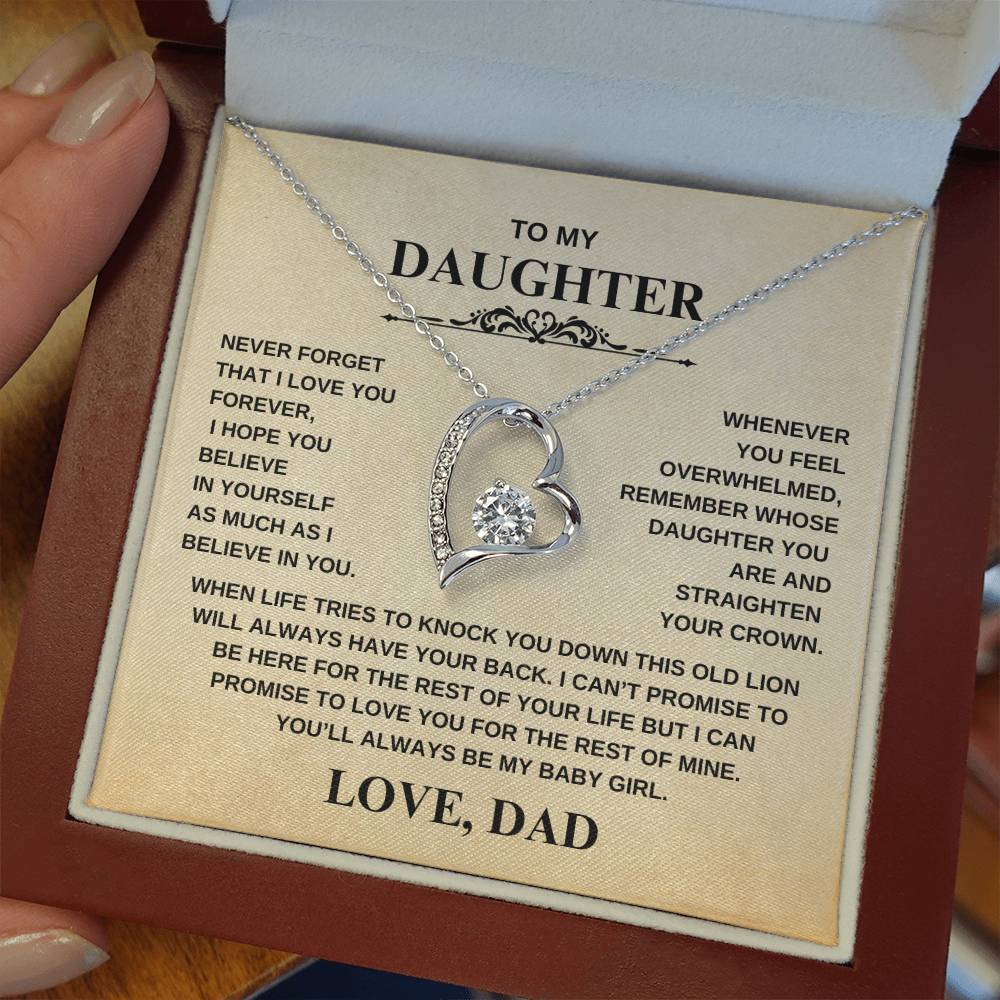 To My Daughter - Never Forget I Love You | Forever Love Necklace