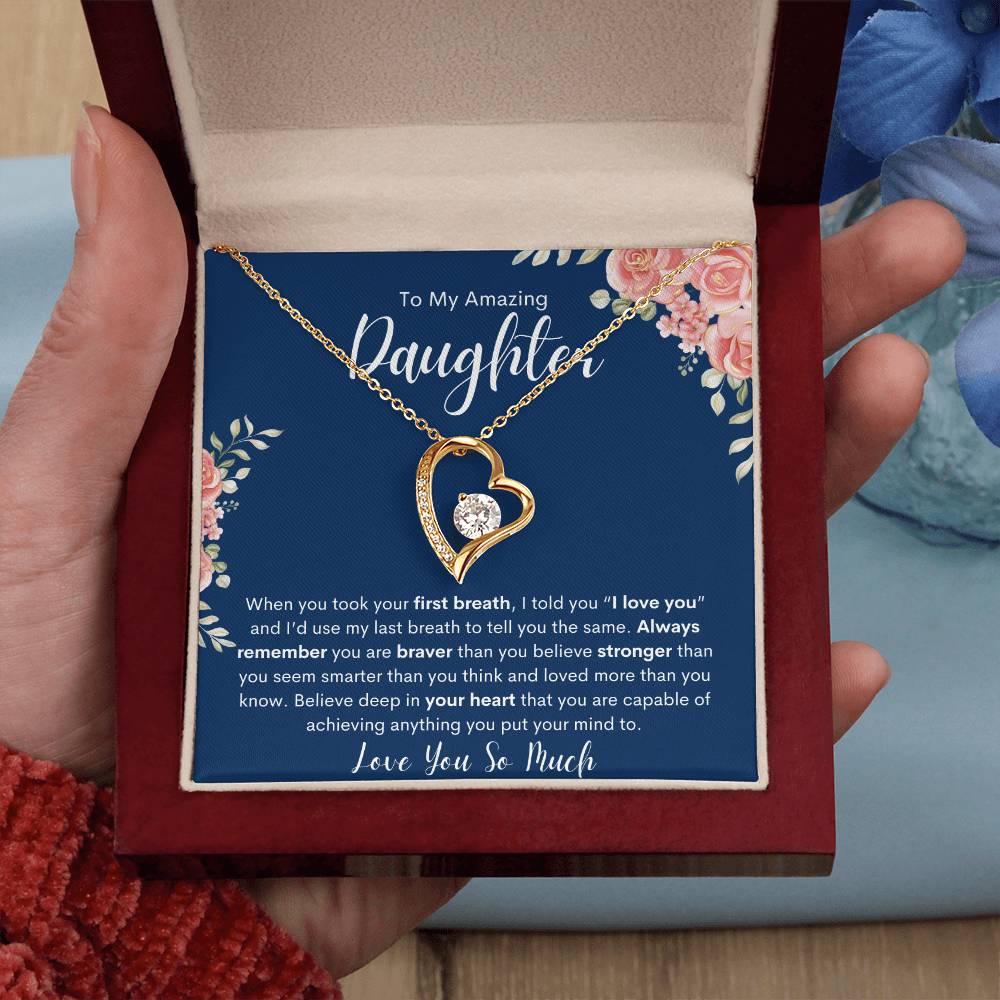 To My Amazing Daughter | Forever Love Necklace-Bl