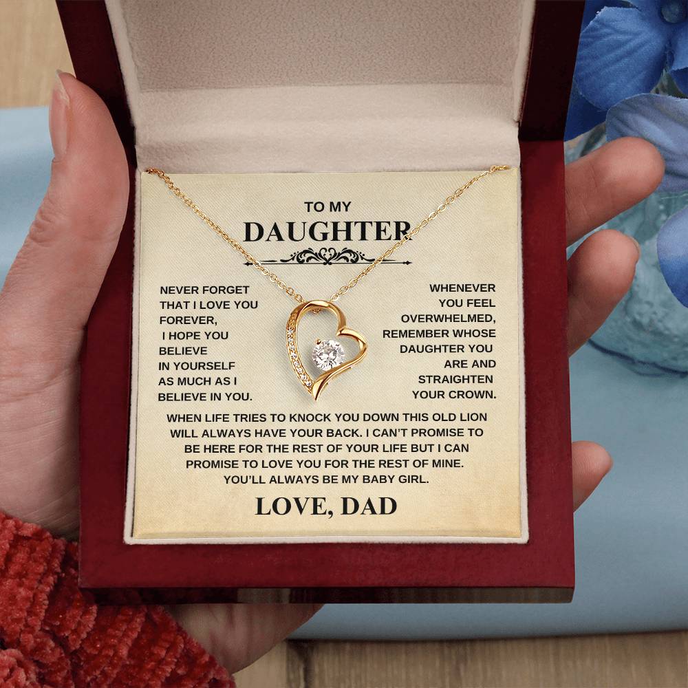 To My Daughter - Never Forget I Love You | Forever Love Necklace