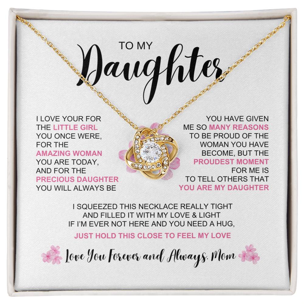 To My Daughter- The Amazing Woman You Are | Love Knot Necklace