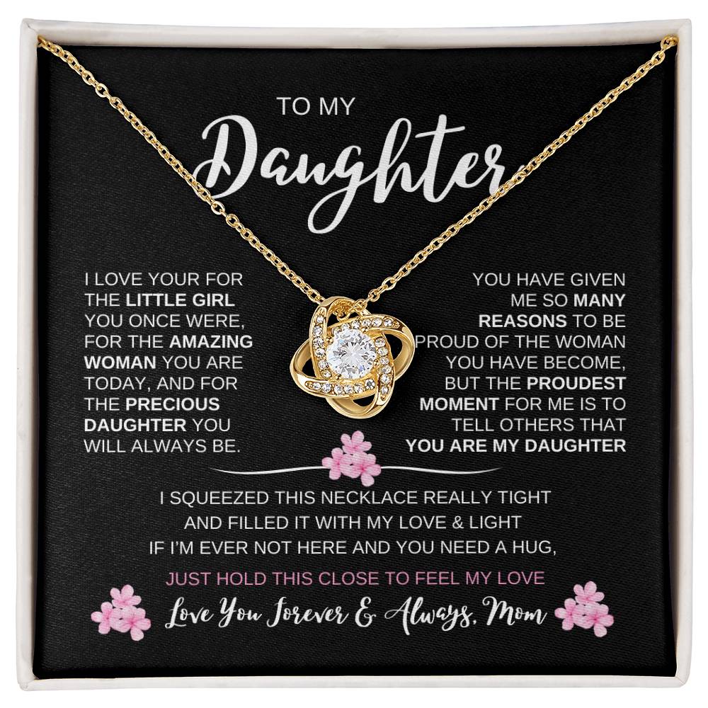 To My Daughter Love, Mom | Loveknot Necklace