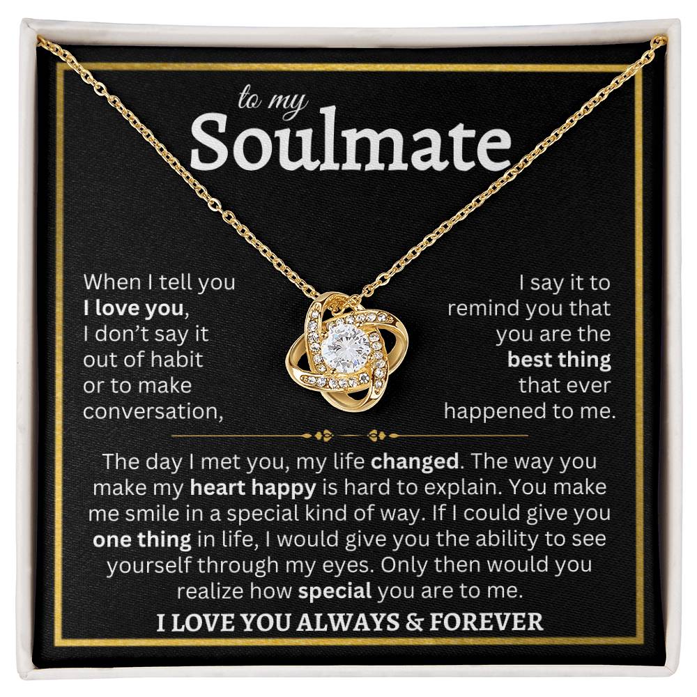 To My Beautiful Soulmate | Love Knot Necklace