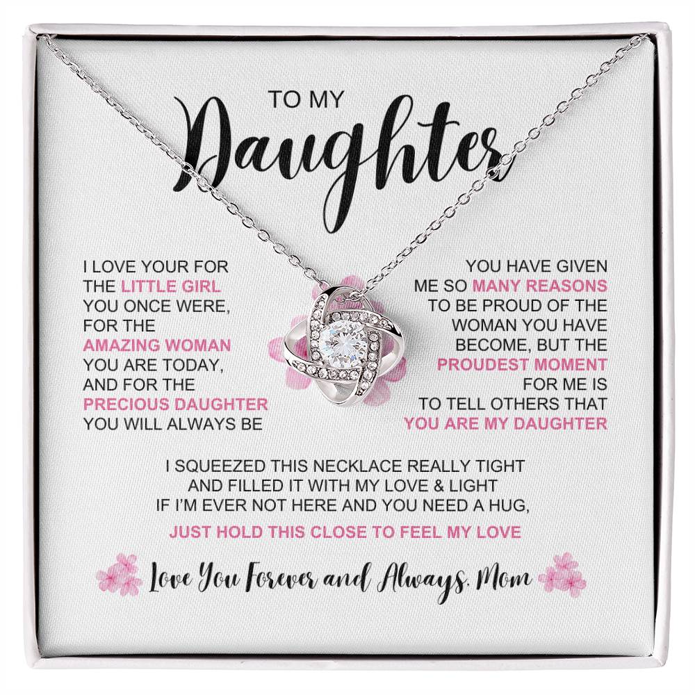 To My Daughter- The Amazing Woman You Are | Love Knot Necklace