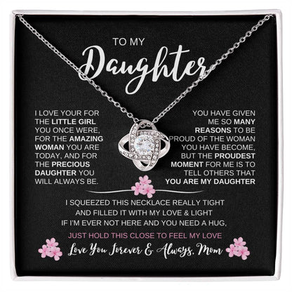 To My Daughter Love, Mom | Loveknot Necklace