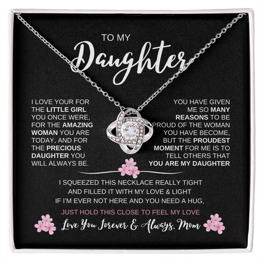 To My Daughter Love, Mom | Loveknot Necklace