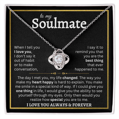 To My Beautiful Soulmate | Love Knot Necklace