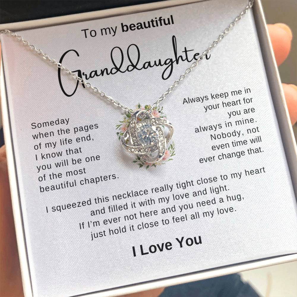 To My Beautiful Granddaughter | Most Beautiful Chapter | Love Knot Necklace