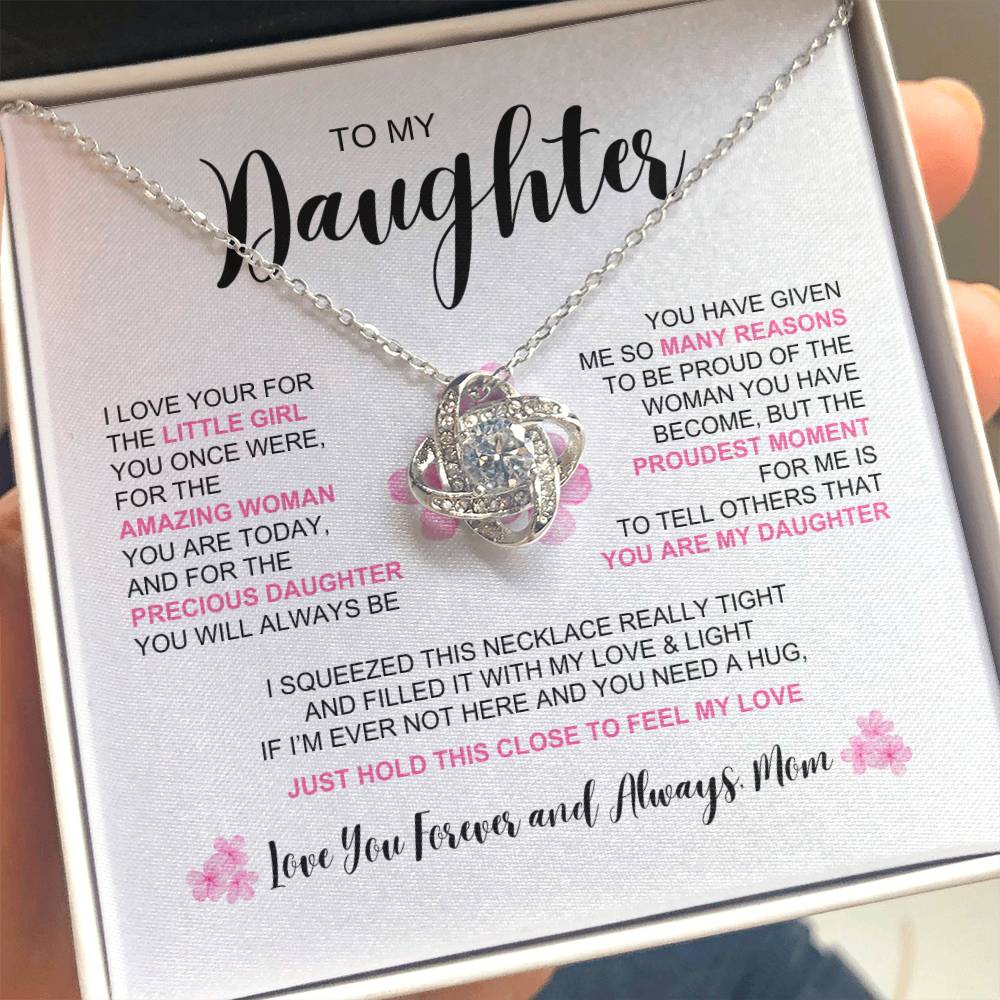 To My Daughter- The Amazing Woman You Are | Love Knot Necklace