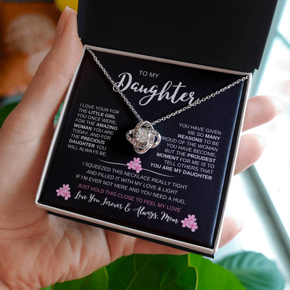 To My Daughter Love, Mom | Loveknot Necklace