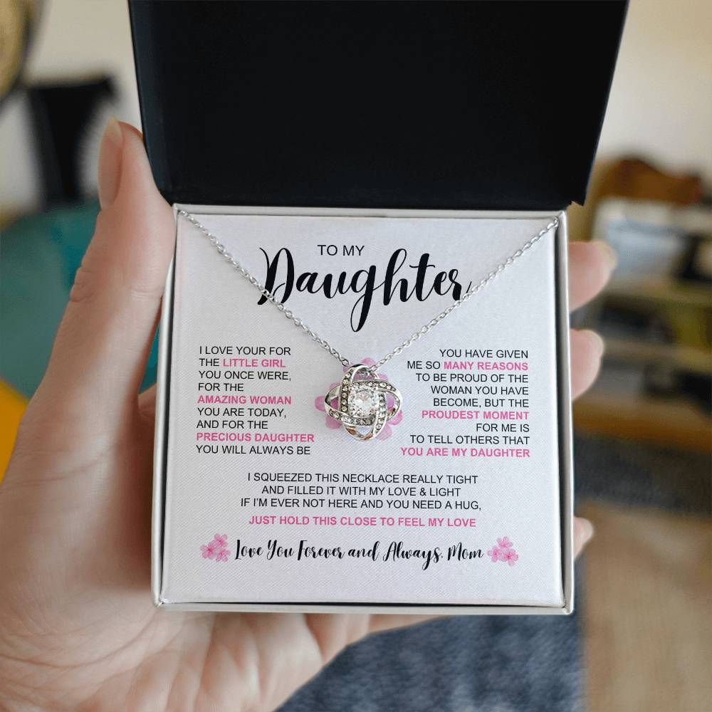 To My Daughter- The Amazing Woman You Are | Love Knot Necklace