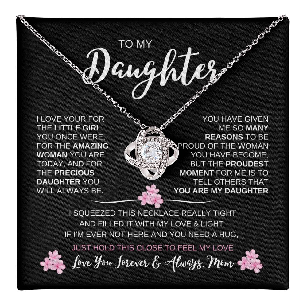 To My Daughter Love, Mom | Loveknot Necklace