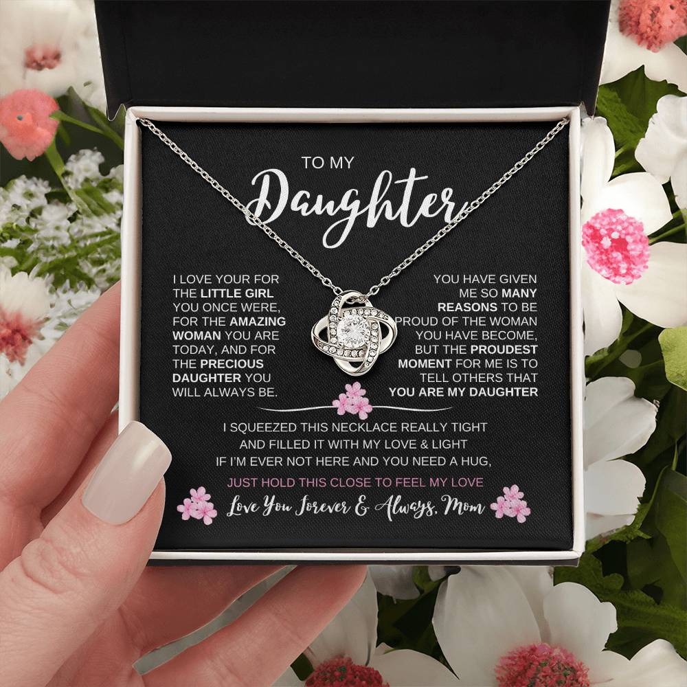 To My Daughter Love, Mom | Loveknot Necklace