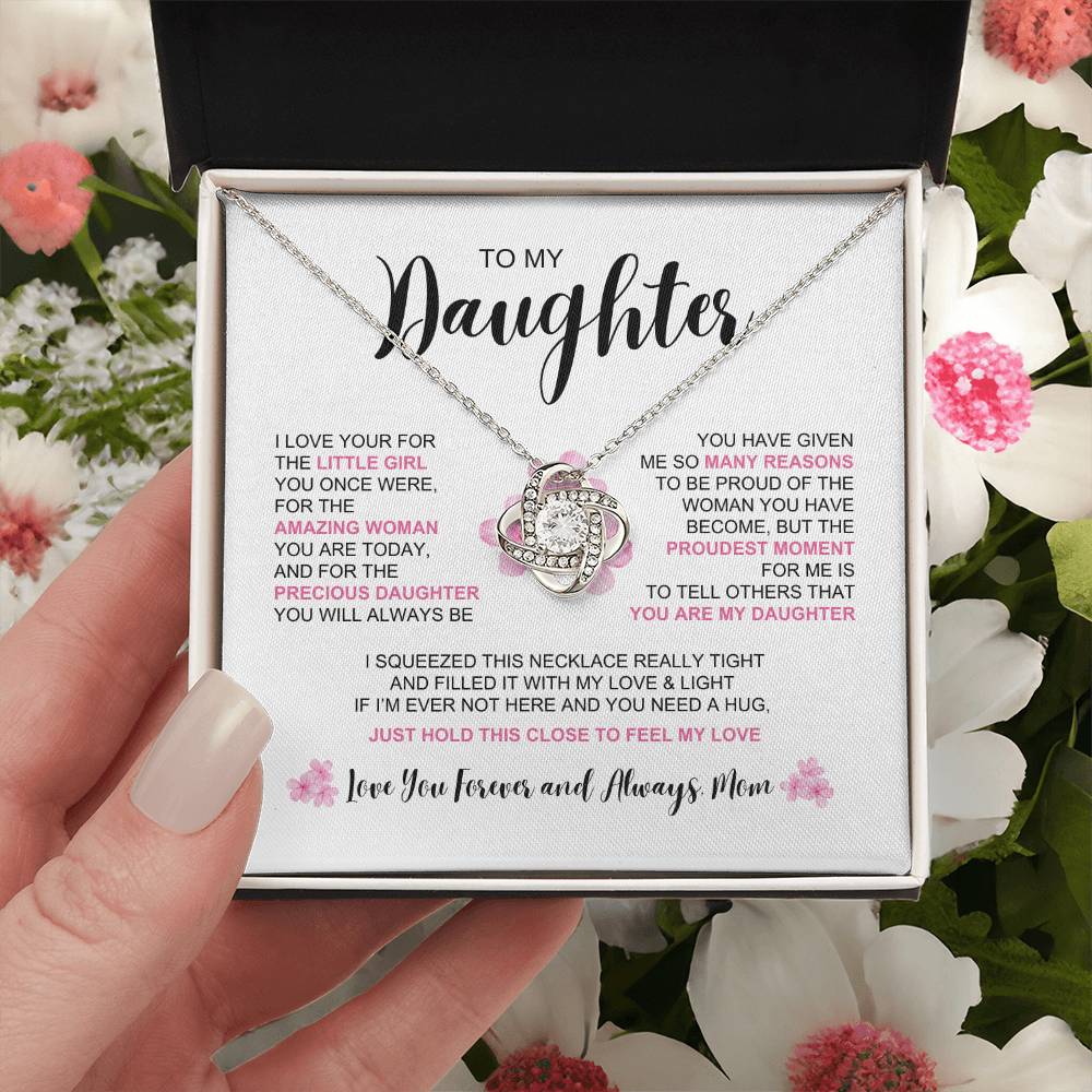 To My Daughter- The Amazing Woman You Are | Love Knot Necklace