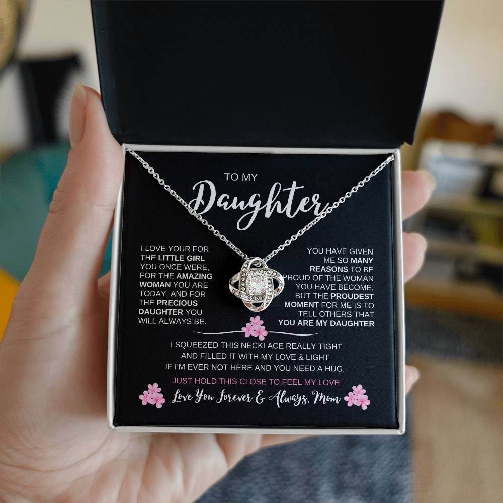 To My Daughter Love, Mom | Loveknot Necklace