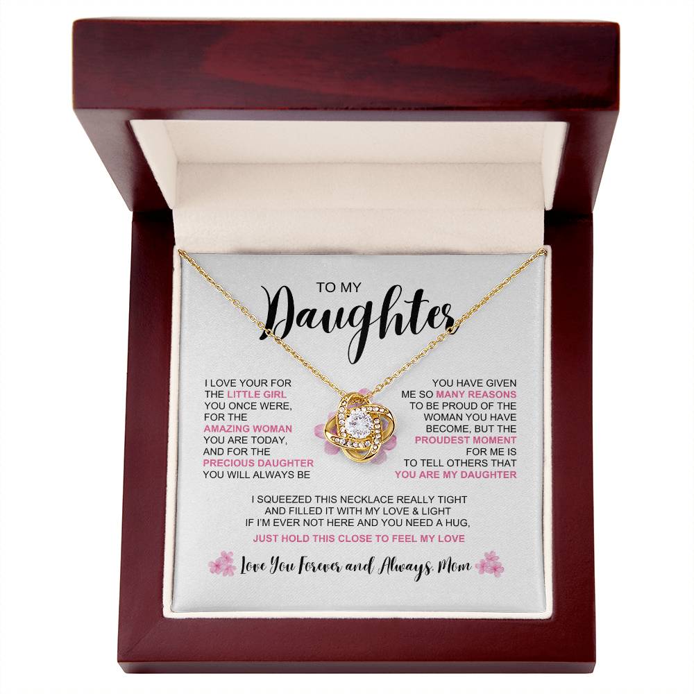 To My Daughter- The Amazing Woman You Are | Love Knot Necklace