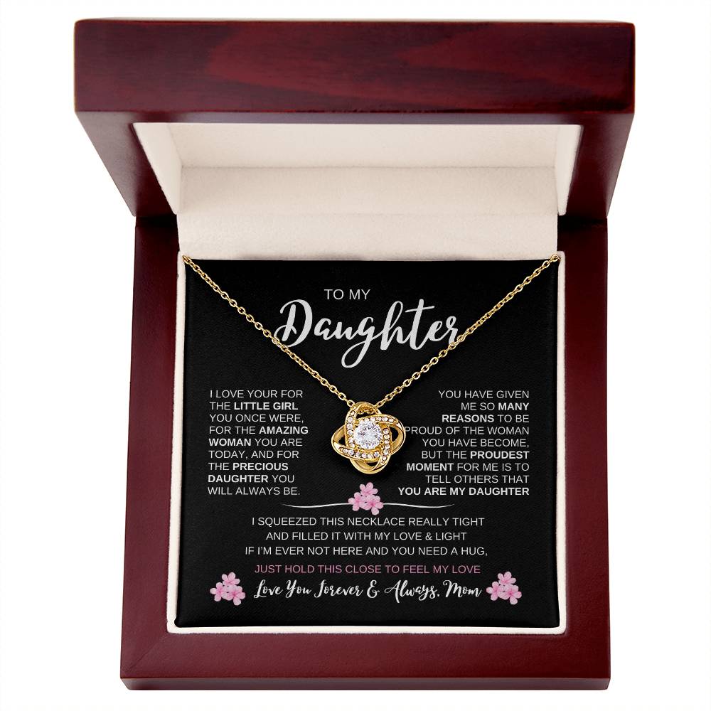 To My Daughter Love, Mom | Loveknot Necklace