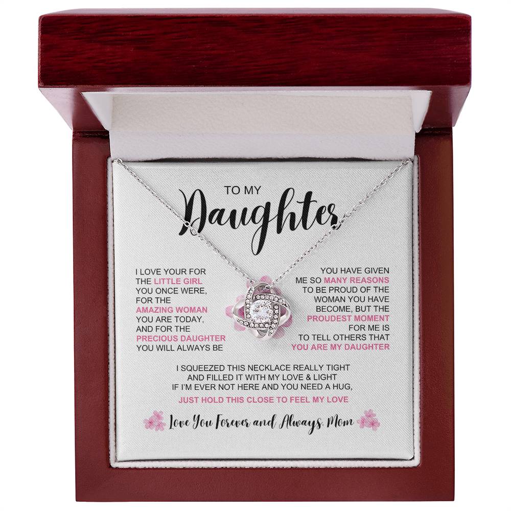 To My Daughter- The Amazing Woman You Are | Love Knot Necklace