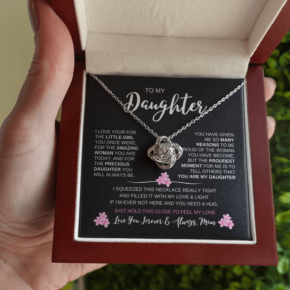 To My Daughter Love, Mom | Loveknot Necklace