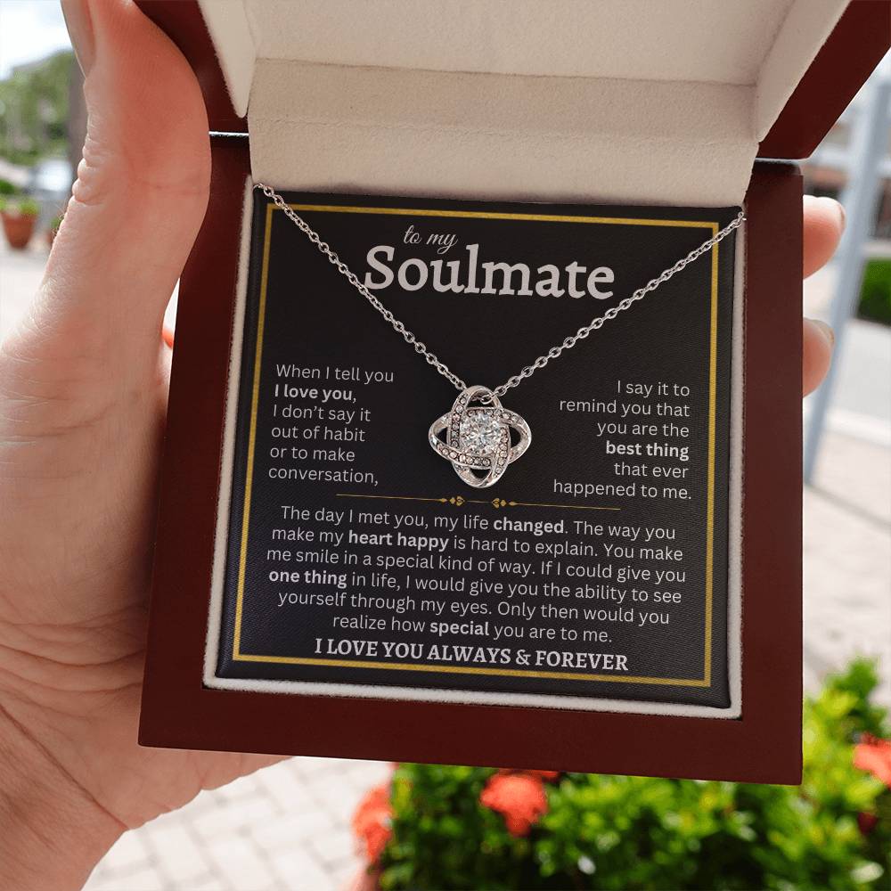 To My Beautiful Soulmate | Love Knot Necklace