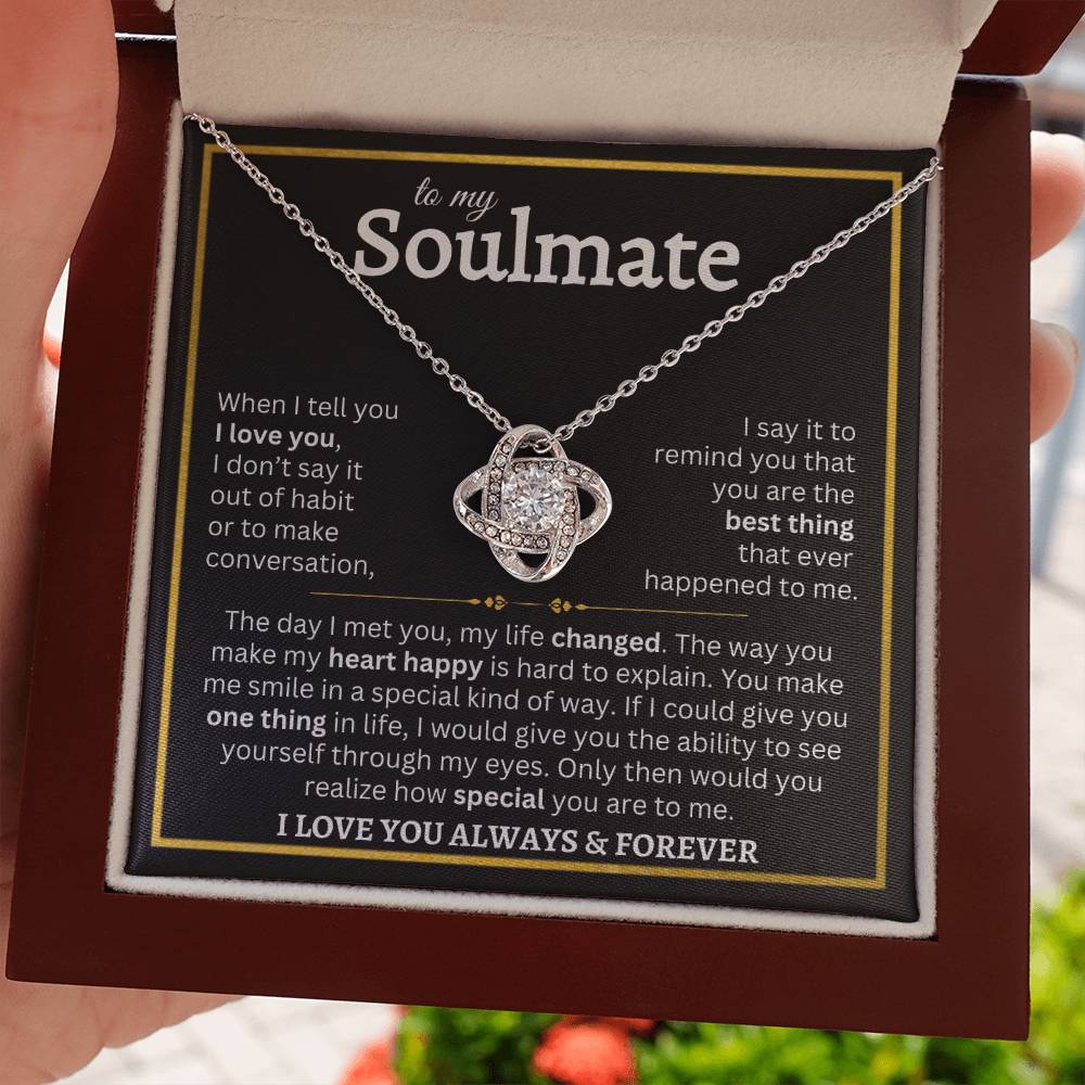 To My Beautiful Soulmate | Love Knot Necklace
