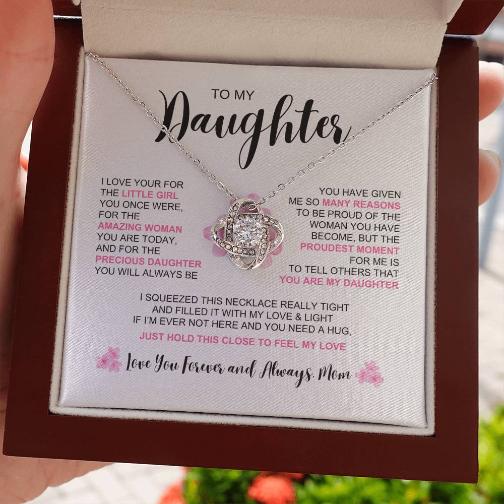 To My Daughter- The Amazing Woman You Are | Love Knot Necklace