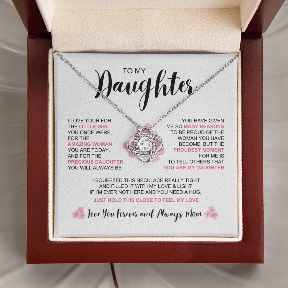 To My Daughter- The Amazing Woman You Are | Love Knot Necklace