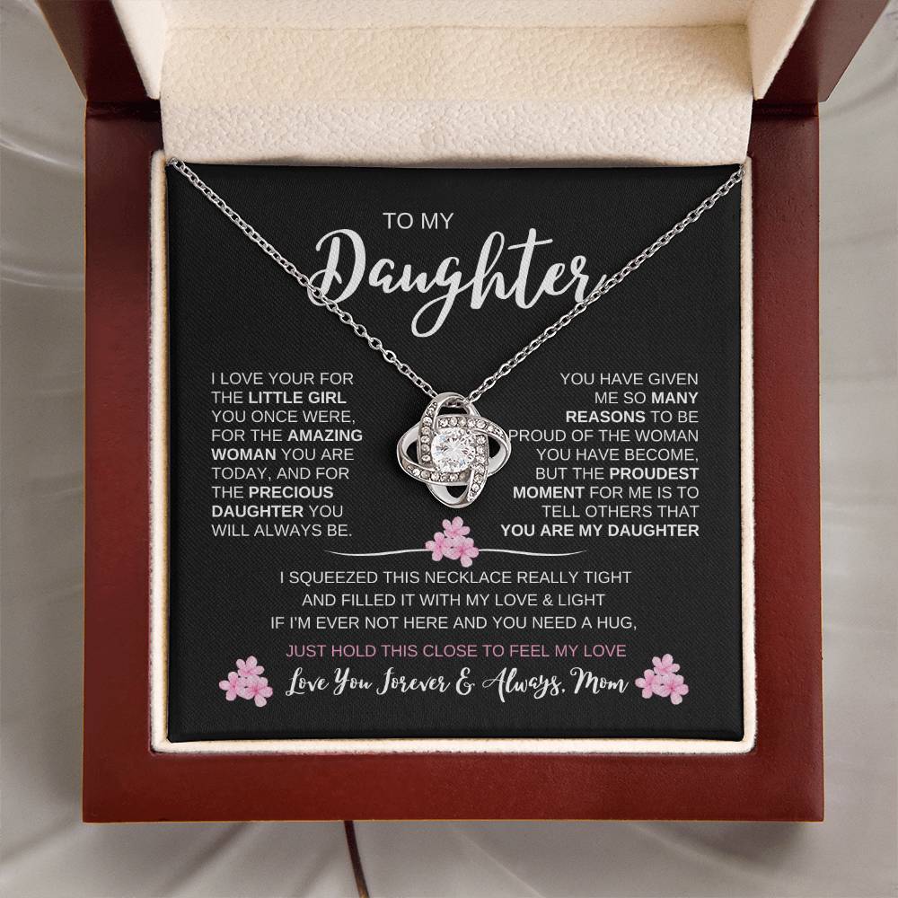 To My Daughter Love, Mom | Loveknot Necklace
