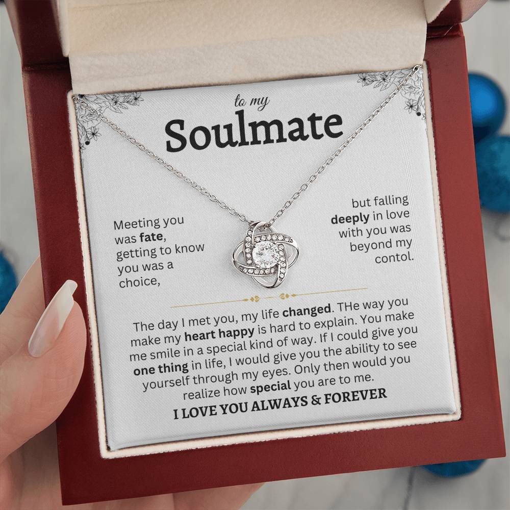 To My Soulmate | Meeting You Was Fate | Love Knot Necklace
