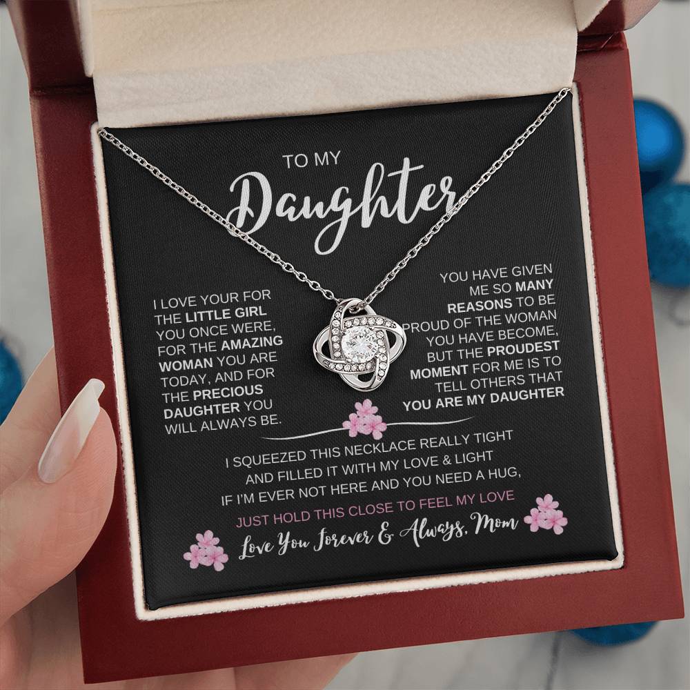 To My Daughter Love, Mom | Loveknot Necklace