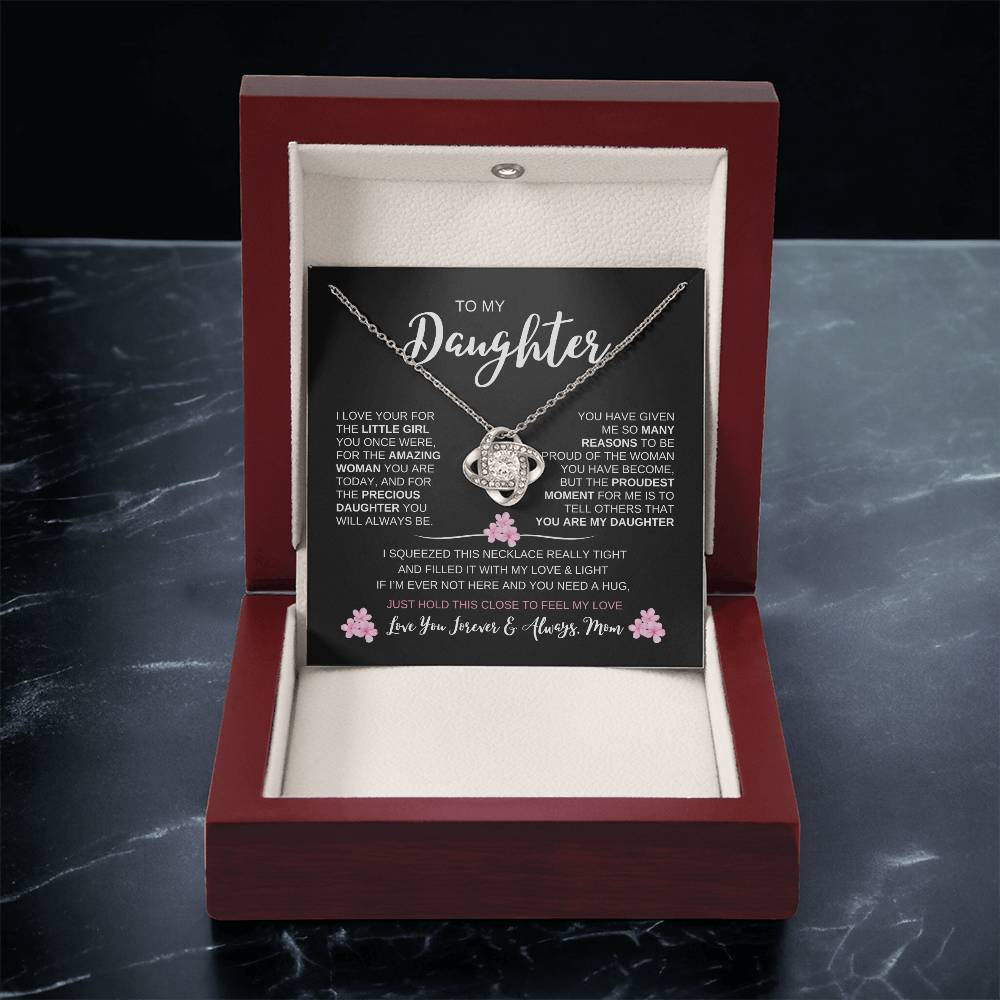 To My Daughter Love, Mom | Loveknot Necklace