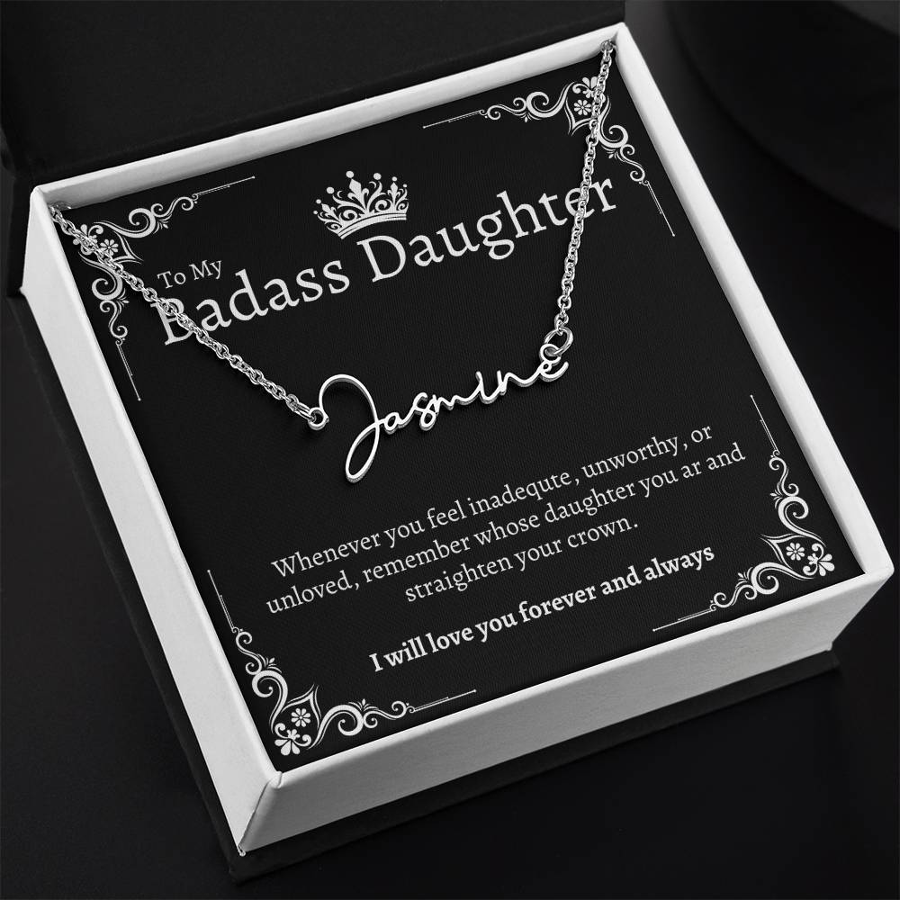 Badass Daughter Name Necklace - B