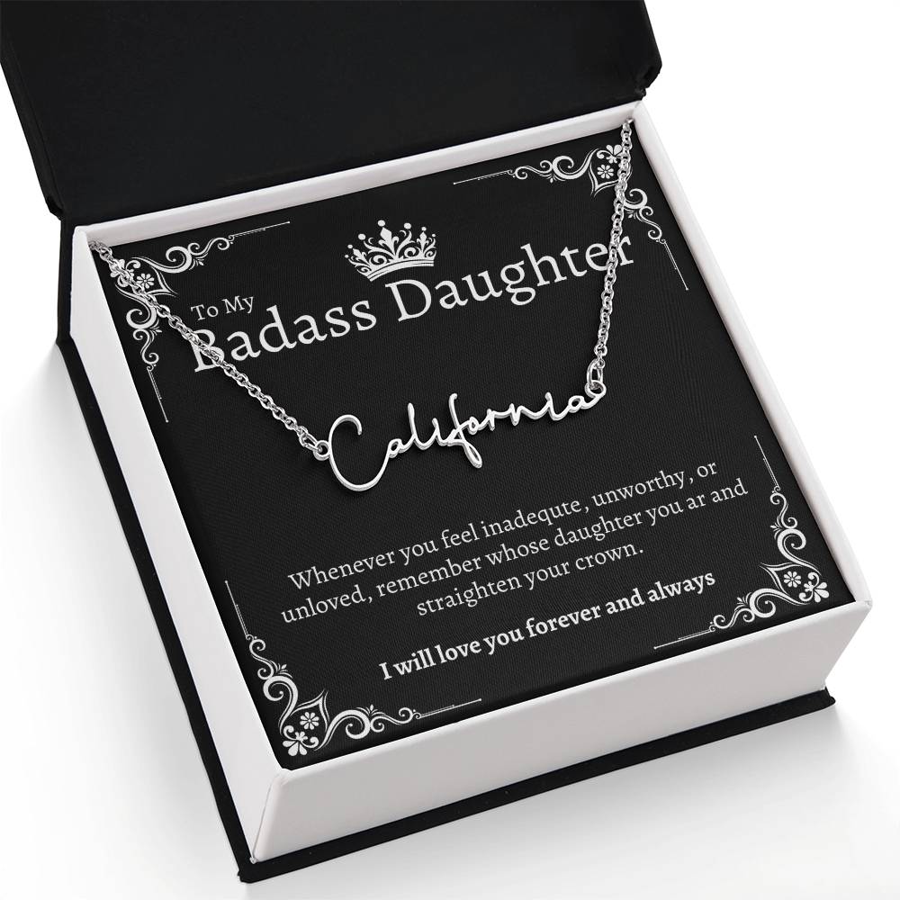 Badass Daughter Name Necklace - B