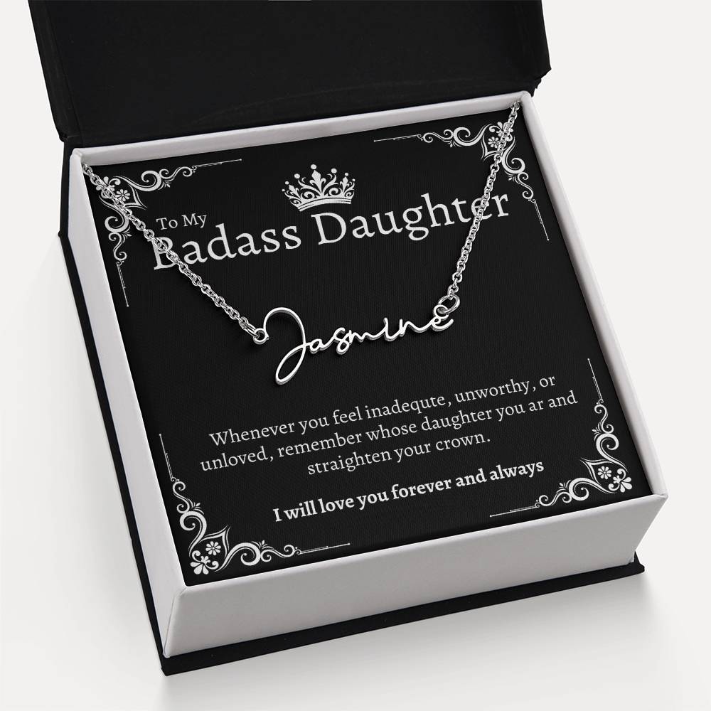 Badass Daughter Name Necklace - B