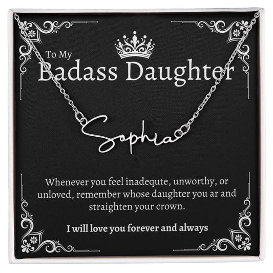 Badass Daughter Name Necklace - B