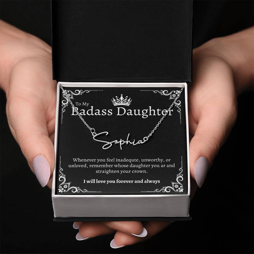 Badass Daughter Name Necklace - B