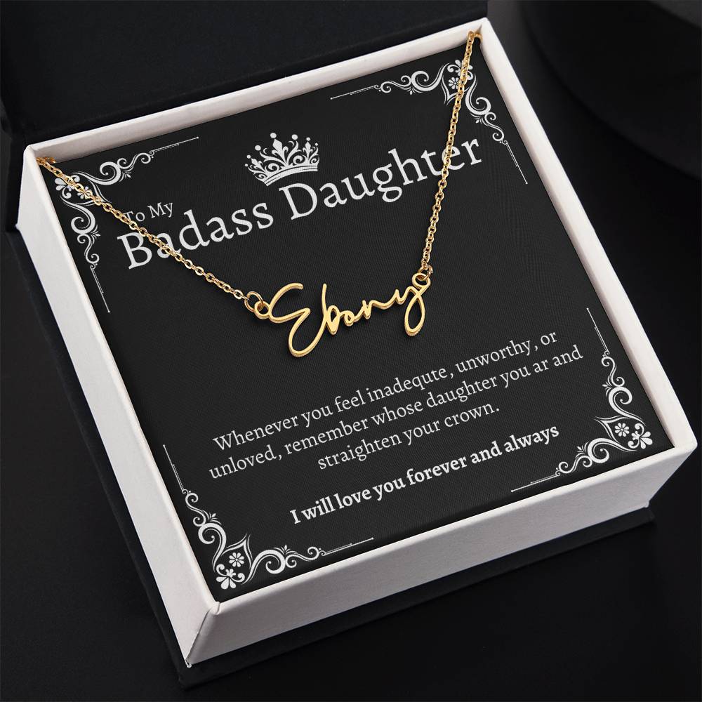 Badass Daughter Name Necklace - B