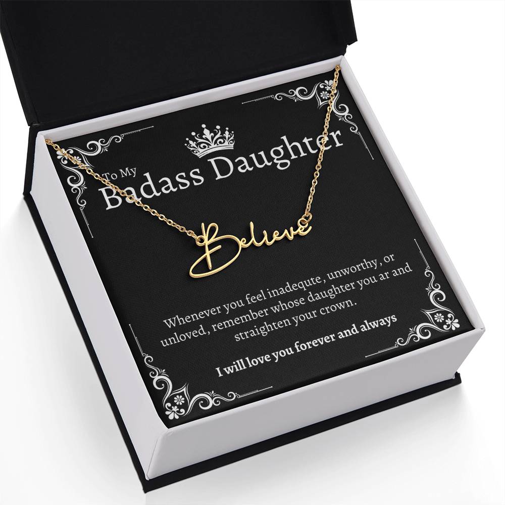 Badass Daughter Name Necklace - B